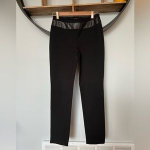 DANIER black stretch dress pants business work wear leather size small 2